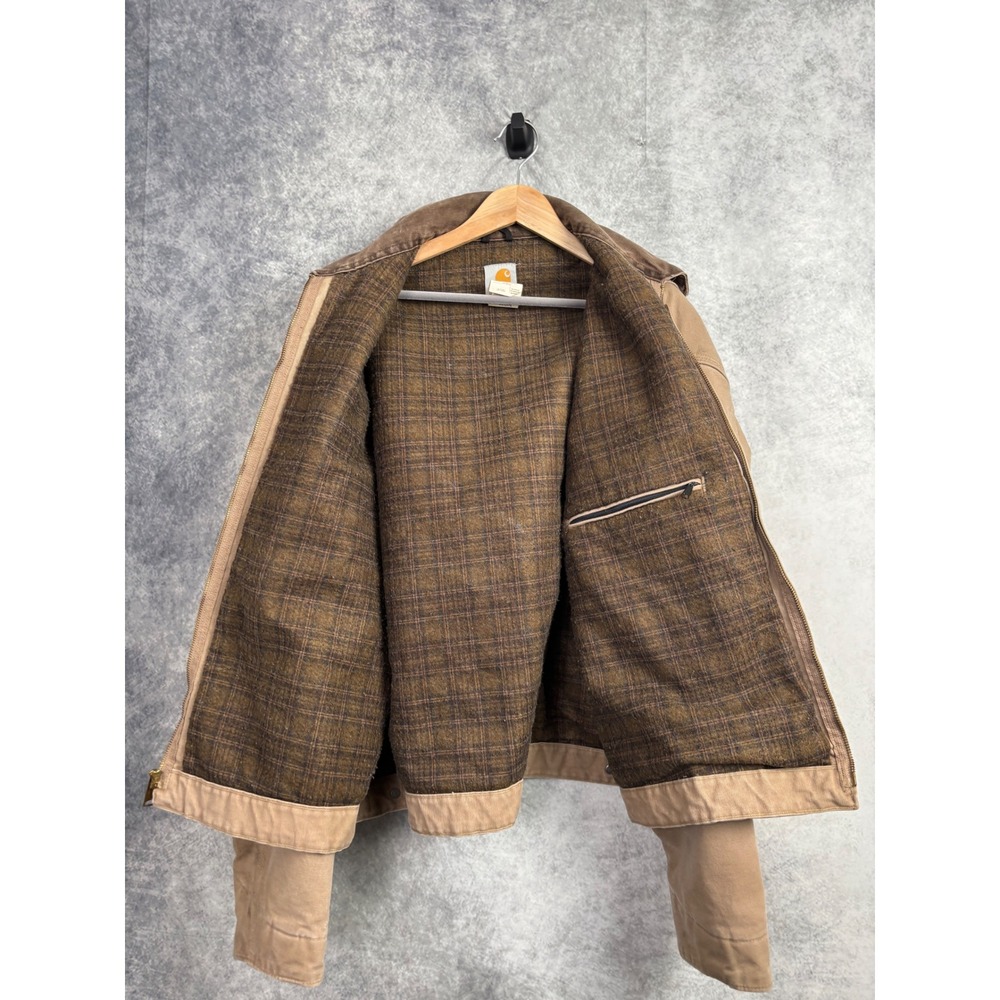 VTG Carhartt J97SDL Detroit Jacket Men's Tan Brown Blanket Lined Canvas Size XXL - Picture 3 of 14